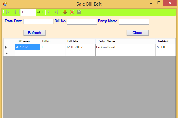 Edit Sale Bill